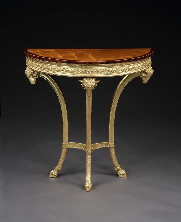 A PAIR OF GEORGE III GILTWOOD AND SATINWOOD PIER TABLES   | MasterArt